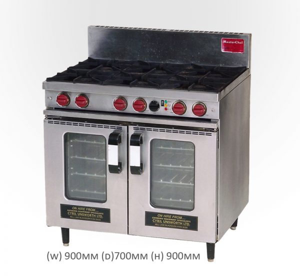 6 Burner Gas Range with Connection Oven (Gas - Electric)
